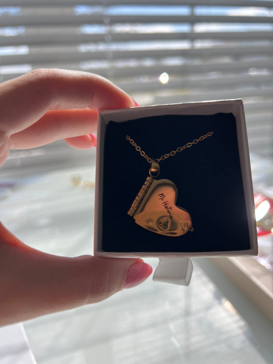 Heart Book History Necklace