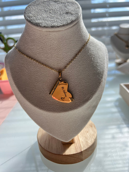 Heart Book History Necklace