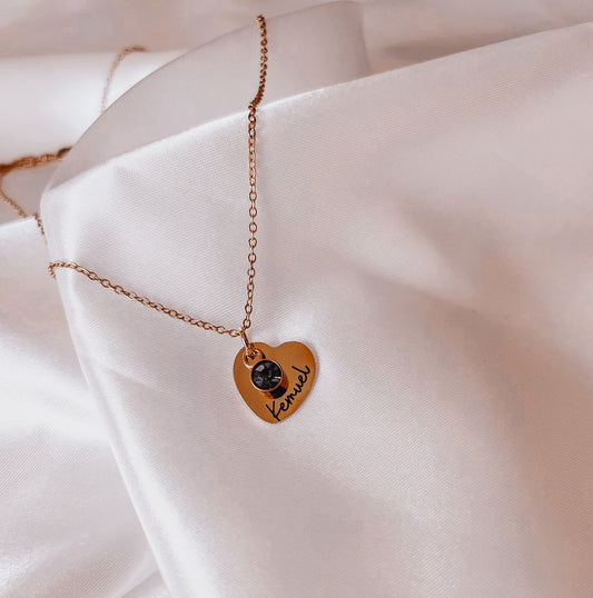 Custom heart name necklace