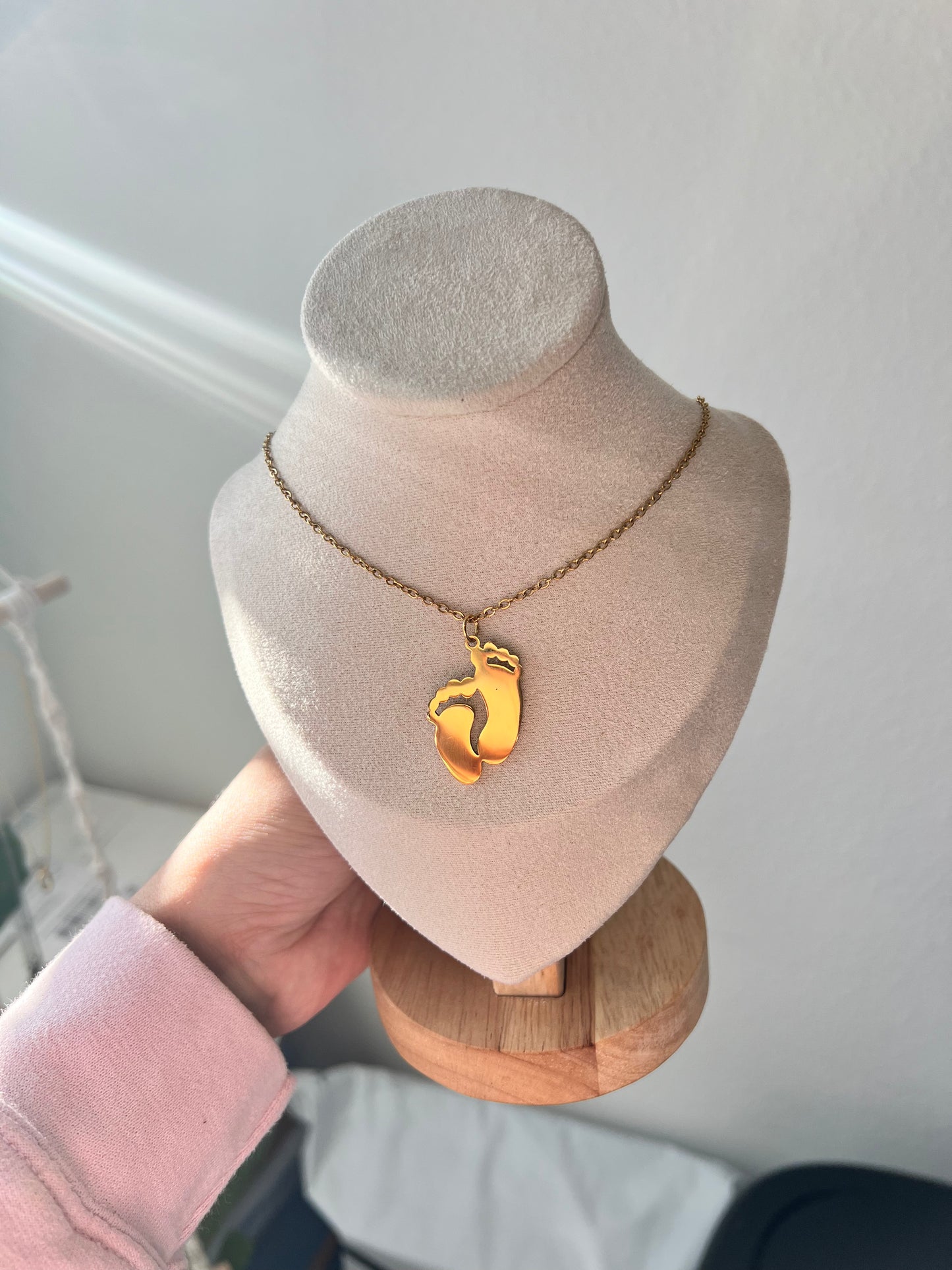 Foot print necklace